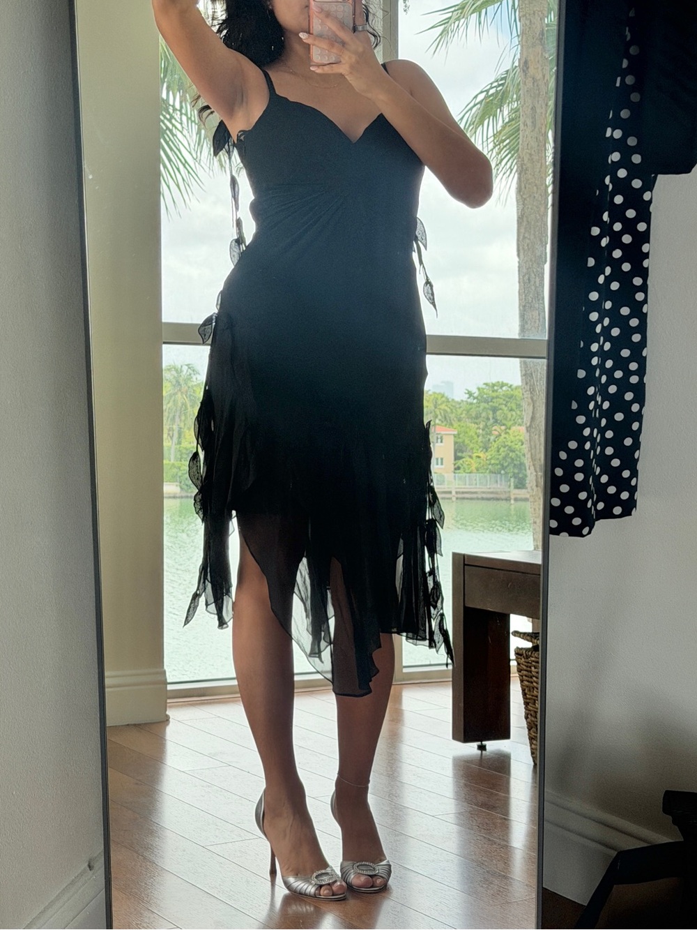 Sue Wong Vintage 100% Silk Black Dress - Picture 5 of 8